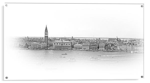 Wide angle aerial view over the the skyline of Venice Acrylic by Erik Lattwein