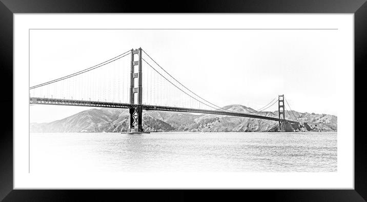 Golden Gate Bridge in San Francisco Framed Mounted Print by Erik Lattwein