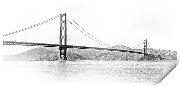 Golden Gate Bridge in San Francisco Print by Erik Lattwein