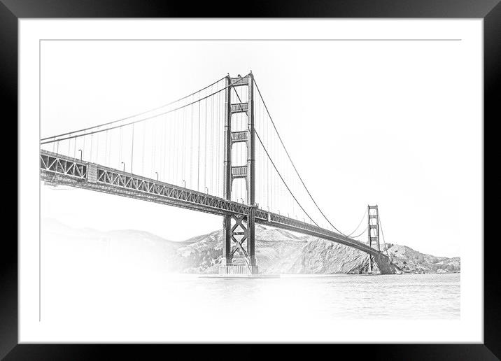 Amazing Golden Gate Bridge in San Francisco Framed Mounted Print by Erik Lattwein
