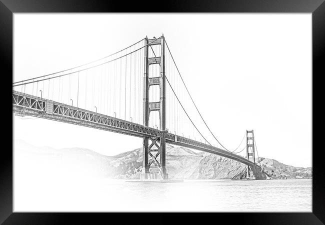 Amazing Golden Gate Bridge in San Francisco Framed Print by Erik Lattwein
