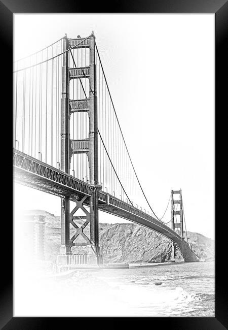 Golden Gate Bridge - view from Fort Point Framed Print by Erik Lattwein