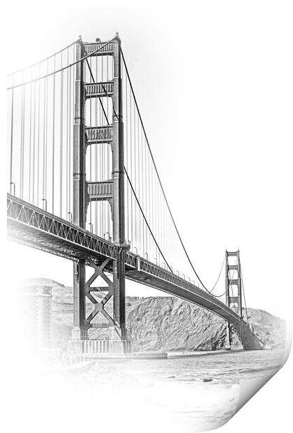Golden Gate Bridge - view from Fort Point Print by Erik Lattwein
