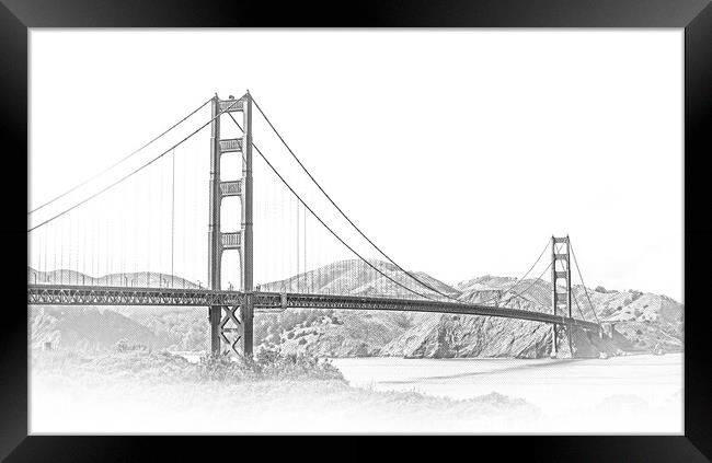 Golden Gate Bridge San Francisco - view from Battery East Park Framed Print by Erik Lattwein