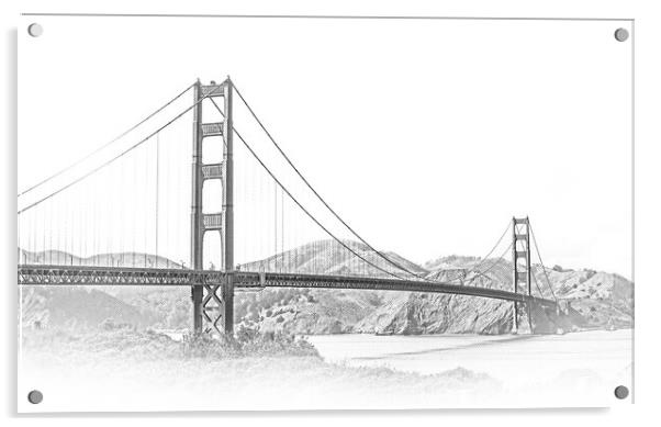 Golden Gate Bridge San Francisco - view from Battery East Park Acrylic by Erik Lattwein