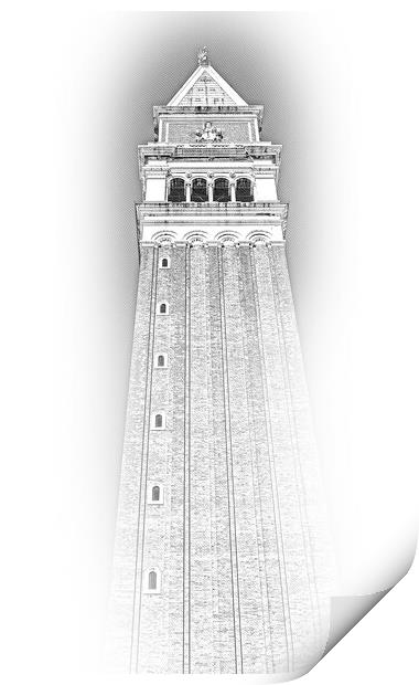 Campanile Tower at St Marks square in Venice - San Marco Print by Erik Lattwein