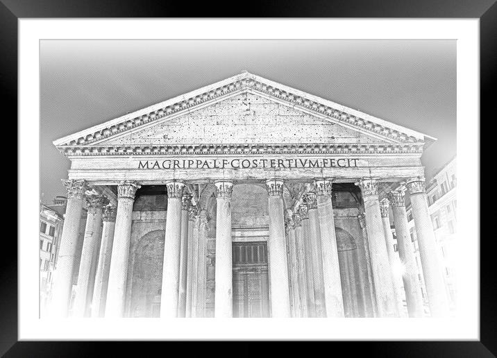 Rome tourist attraction - the famous Pantheon Framed Mounted Print by Erik Lattwein