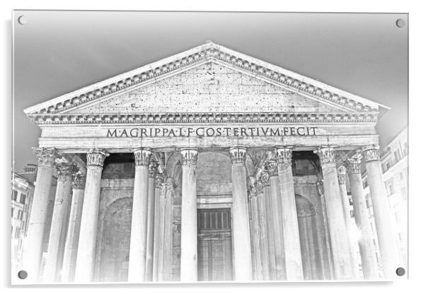 Rome tourist attraction - the famous Pantheon Acrylic by Erik Lattwein