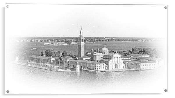 Aerial view over St Giorgio in Venice Acrylic by Erik Lattwein
