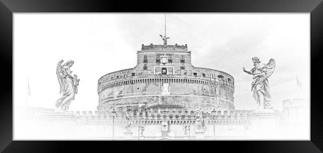 Very popular attraction in the City of Rome - The Castel Sant An Framed Print by Erik Lattwein