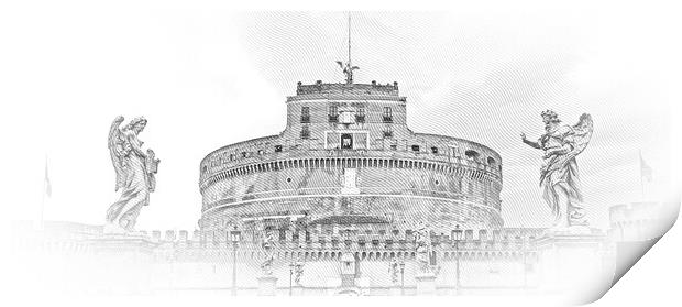 Very popular attraction in the City of Rome - The Castel Sant An Print by Erik Lattwein