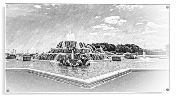 Famous Buckingham Fountain at Chicago Grant Park Acrylic by Erik Lattwein