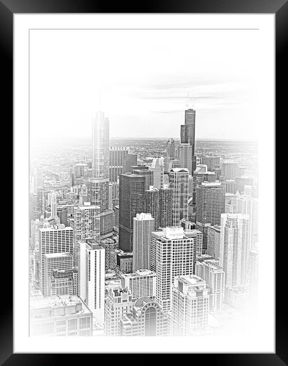 Chicago from above - amazing aerial view Framed Mounted Print by Erik Lattwein