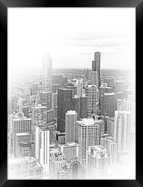 Chicago from above - amazing aerial view Framed Print by Erik Lattwein