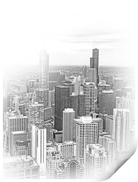 Chicago from above - amazing aerial view Print by Erik Lattwein