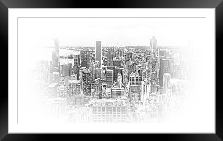 Chicago from above - amazing aerial view 2019 Framed Mounted Print by Erik Lattwein
