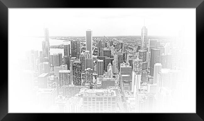 Chicago from above - amazing aerial view 2019 Framed Print by Erik Lattwein