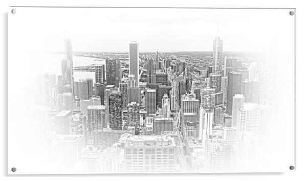 Chicago from above - amazing aerial view 2019 Acrylic by Erik Lattwein