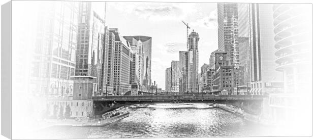 Chicago River in the evening - amazing view Canvas Print by Erik Lattwein