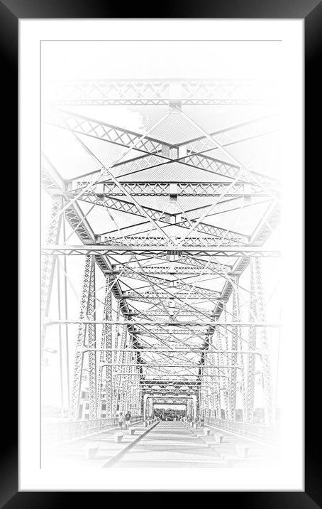 John Seigenthaler Pedestrian Bridge in Nashville Framed Mounted Print by Erik Lattwein