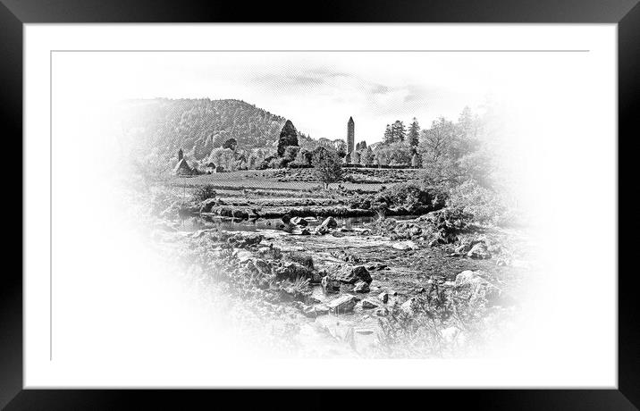 Glendalough in the Wicklow mountains of Ireland Framed Mounted Print by Erik Lattwein