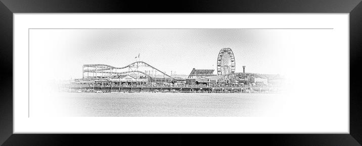 Santa Monica Pier in Los Angeles Framed Mounted Print by Erik Lattwein
