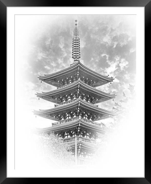 Most famous temple in Tokyo - The Senso-Ji Temple in Asakusa Framed Mounted Print by Erik Lattwein