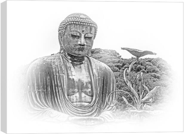 World famous Daibutsu Buddha - the Great Buddha Statue in Kamaku Canvas Print by Erik Lattwein