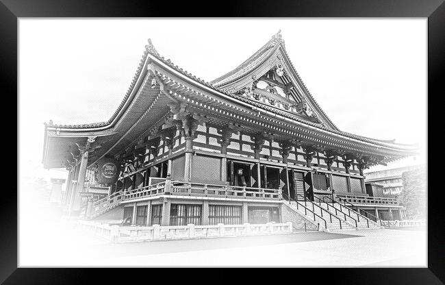 Most famous temple in Tokyo - The Senso-Ji Temple in Asakusa Framed Print by Erik Lattwein
