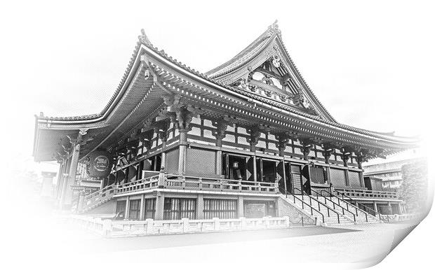 Most famous temple in Tokyo - The Senso-Ji Temple in Asakusa Print by Erik Lattwein