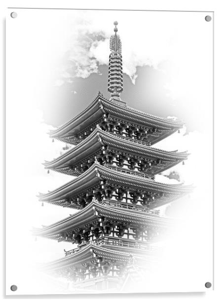 Wonderful pagoda tower at Senso Ji Temple in Tokyo Asakusa Acrylic by Erik Lattwein