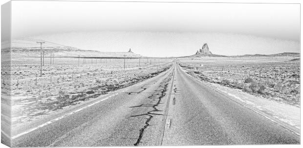 Road to Monument Valley in Utah Canvas Print by Erik Lattwein