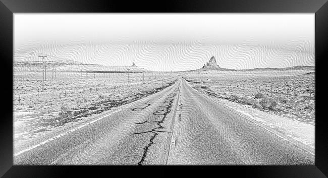 Road to Monument Valley in Utah Framed Print by Erik Lattwein