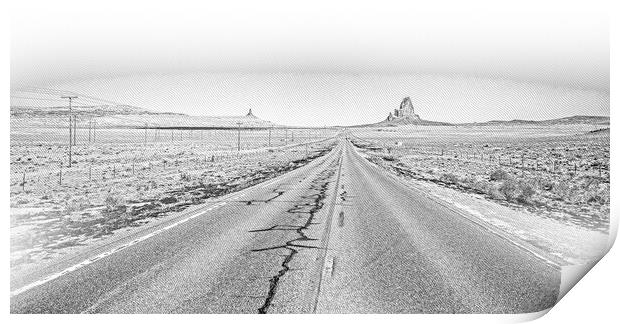 Road to Monument Valley in Utah Print by Erik Lattwein