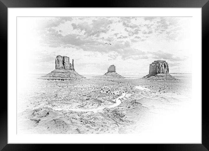 Monument Valley in Utah Oljato Framed Mounted Print by Erik Lattwein