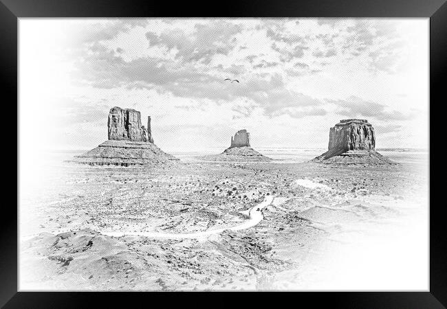 Monument Valley in Utah Oljato Framed Print by Erik Lattwein