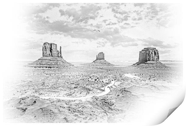 Monument Valley in Utah Oljato Print by Erik Lattwein
