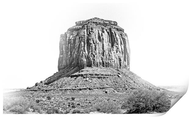 Famous Monument Valley in the desert of Utah Print by Erik Lattwein