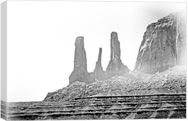 Amazing rock sculptures at Monument Valley Canvas Print by Erik Lattwein