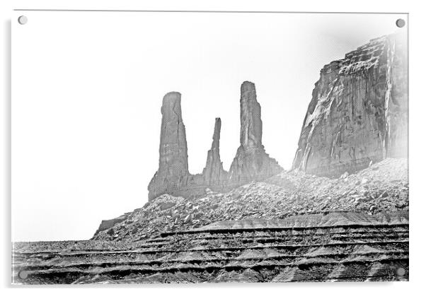 Amazing rock sculptures at Monument Valley Acrylic by Erik Lattwein