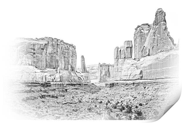 Arches National Park in Utah - famous landmark Print by Erik Lattwein