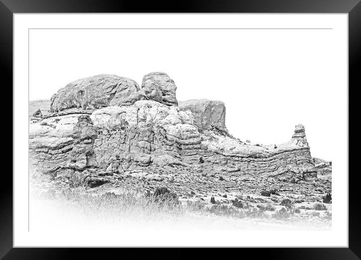 Amazing Scenery at Arches National Park in Utah Framed Mounted Print by Erik Lattwein