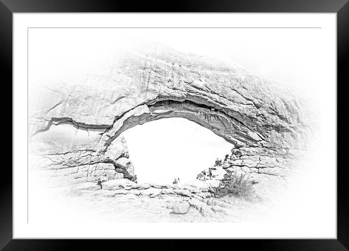The holes in the rocks at Arches National Park Framed Mounted Print by Erik Lattwein