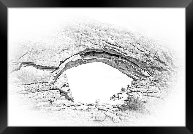 The holes in the rocks at Arches National Park Framed Print by Erik Lattwein