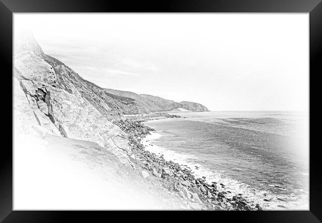 Exclusive mansions at Malibu beach at the Pacific Coast Highway Framed Print by Erik Lattwein