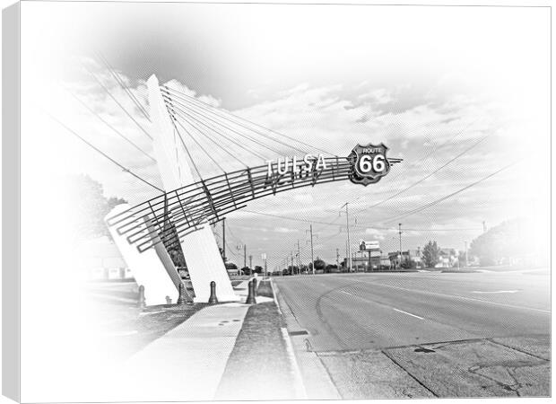 The famous Route 66 Gate in Tulsa Oklahoma Canvas Print by Erik Lattwein