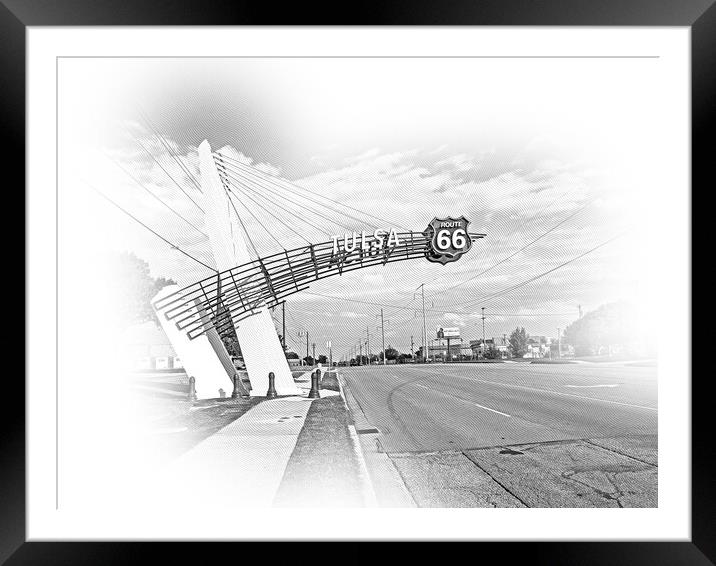 The famous Route 66 Gate in Tulsa Oklahoma Framed Mounted Print by Erik Lattwein
