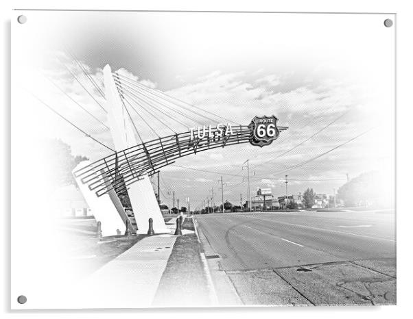The famous Route 66 Gate in Tulsa Oklahoma Acrylic by Erik Lattwein