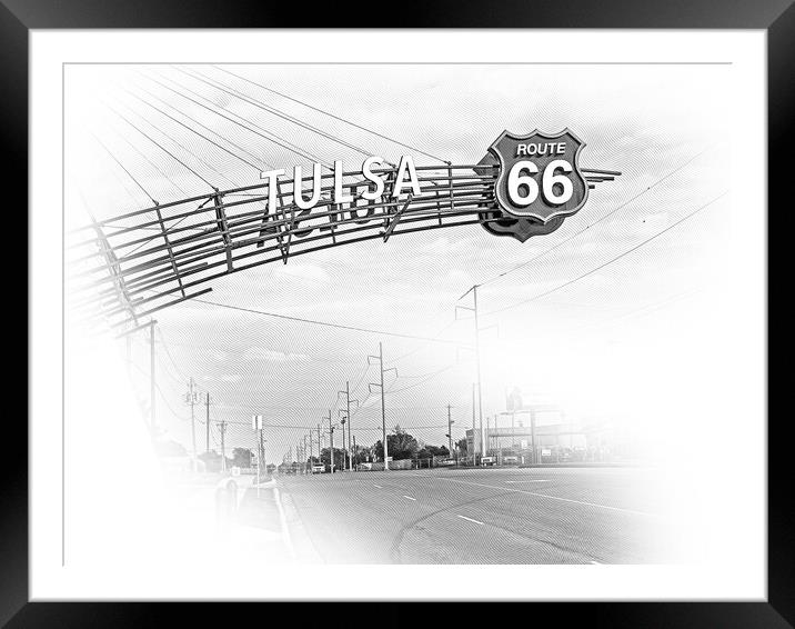 Tulsa Gate on historic Route 66 in Oklahoma Framed Mounted Print by Erik Lattwein