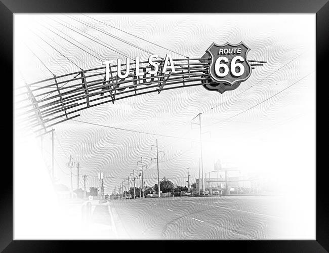 Tulsa Gate on historic Route 66 in Oklahoma Framed Print by Erik Lattwein